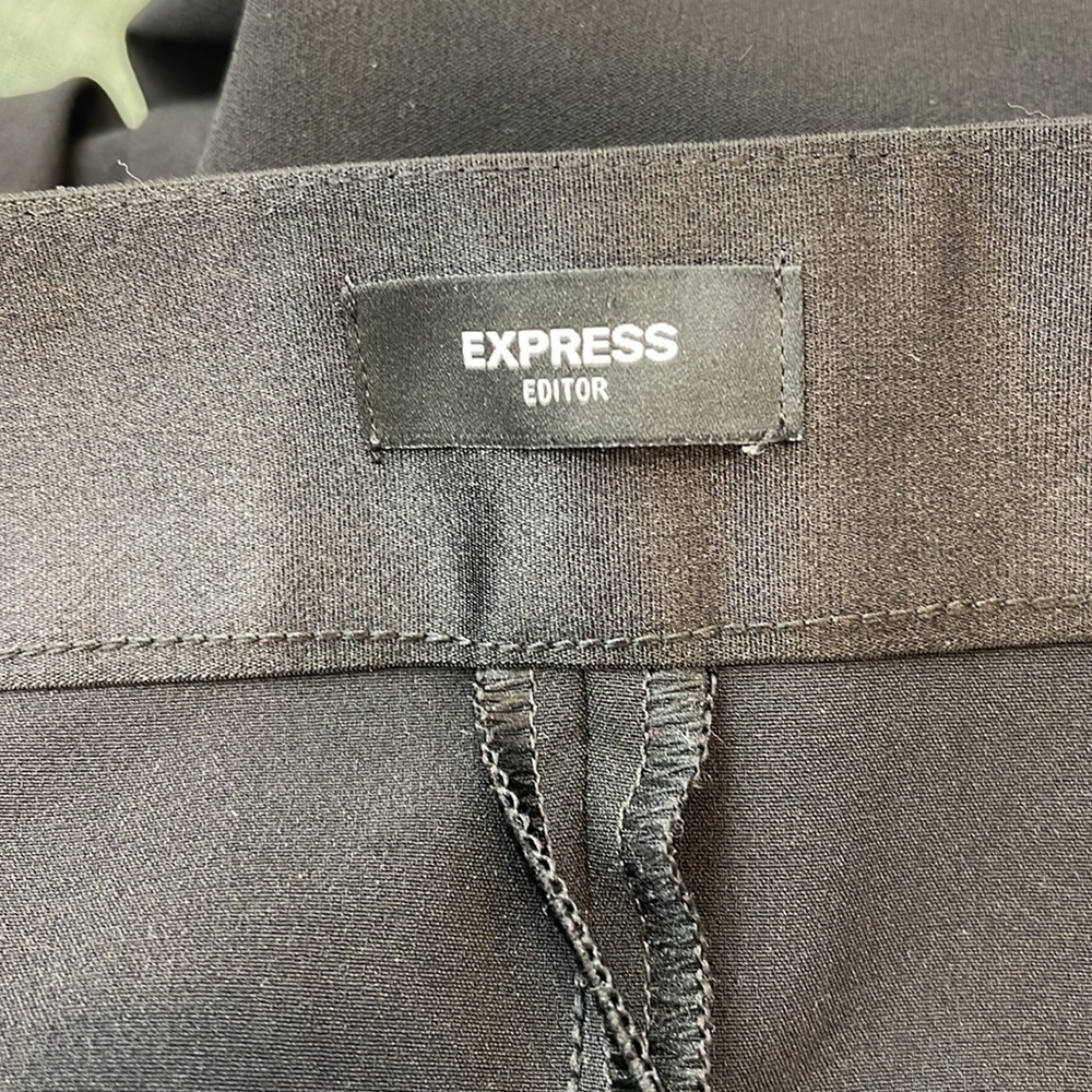 Express Editor High Rise Flare Trouser Black Women's Pants size 8R - Picture 5 of 7